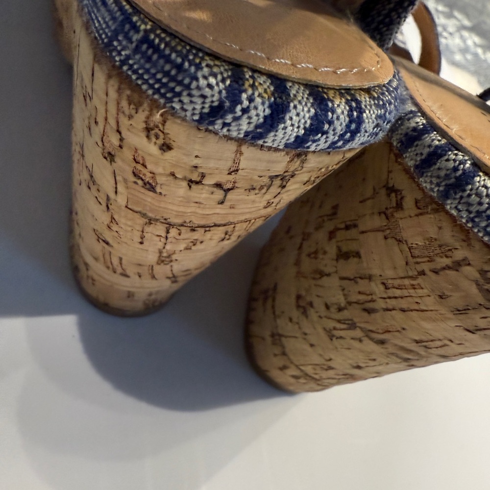 Blue Strappy Wedge Sandals size 7 - Picture 11 of 14